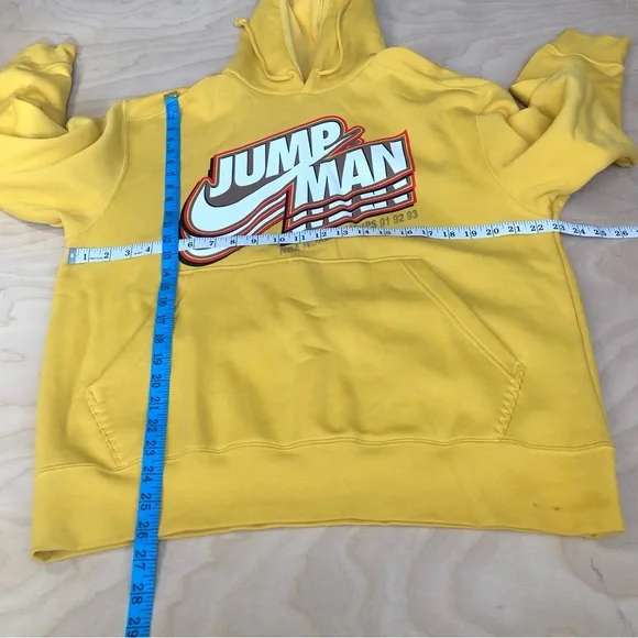 NWOT Nike Air Jordan Jump Man Hoodie and Jogger Set Yellow Mens Sz L.